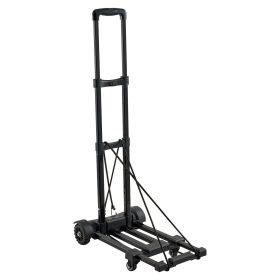 Folding Hand Truck, 290 lbs Load Capacity, Collapsible Luggage Cart with 4 Wheels, 2 Elastic Ropes & Expandable Base