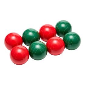 Bocce Ball Set, 107mm, with 8 Resin Balls, Pallino, Carrying Bag and Measuring Rope, Red and Green 2 Colors, for 2 to 8 Players