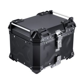 VEVOR Motorcycle Top Case, Universal Aluminum Alloy Motorbike Tail Box with Leather Lining