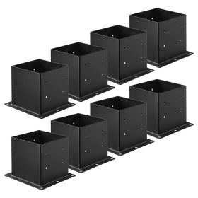 VEVOR 4x4 Post Base 8 Pcs, Inner Size 3.6x3.6 inch / 92x92 mm Post Brackets, Heavy Duty Carbon Steel Decking Posts