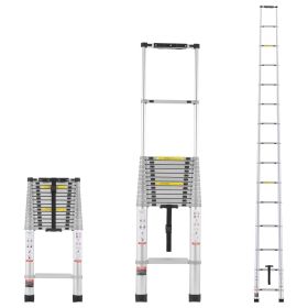 Telescoping Ladder, 20.3FT Aluminum Lightweight Extension Ladder, Multi-button Retraction Collapsible Ladder, 419 LBS Capacity with Non-slip Feet