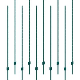 VEVOR 6 Feet Fence Post, 10 Pack U-Channel Heavy Duty Metal Fence Posts, Sturdy Steel Fence Stakes for Garden Yard, Lawn