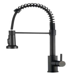 Kitchen Faucet with Pull Down Sprayer Industrial 1 Handle 1 Hole Or 3 Hole Faucet for Farmhouse Camper Laundry Utility Rv Wet Bar Sinks