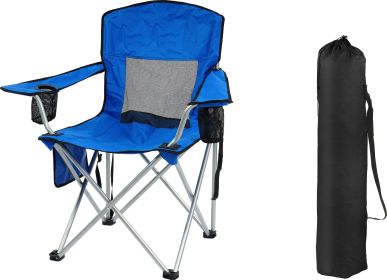 Only Supports Self Pickup  Camping Chair, Portable Folding Outdoor Chair With Armrests, Cup Holder And Carrying Bag, Foldable Chair For Camping, (Option: BL)