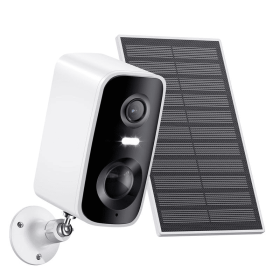 Solar Battery WIFI Camera 2K Human Detection Waterproof Mini CCTV With 5000mAh Battery With Solar Panel (Option: 1pc-White)
